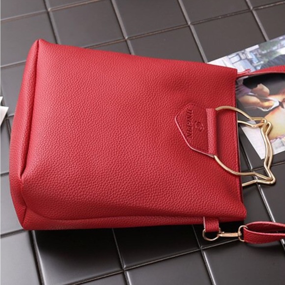 Set of 3 Purses, Red Leather Purse Set - Picture 2 of 3